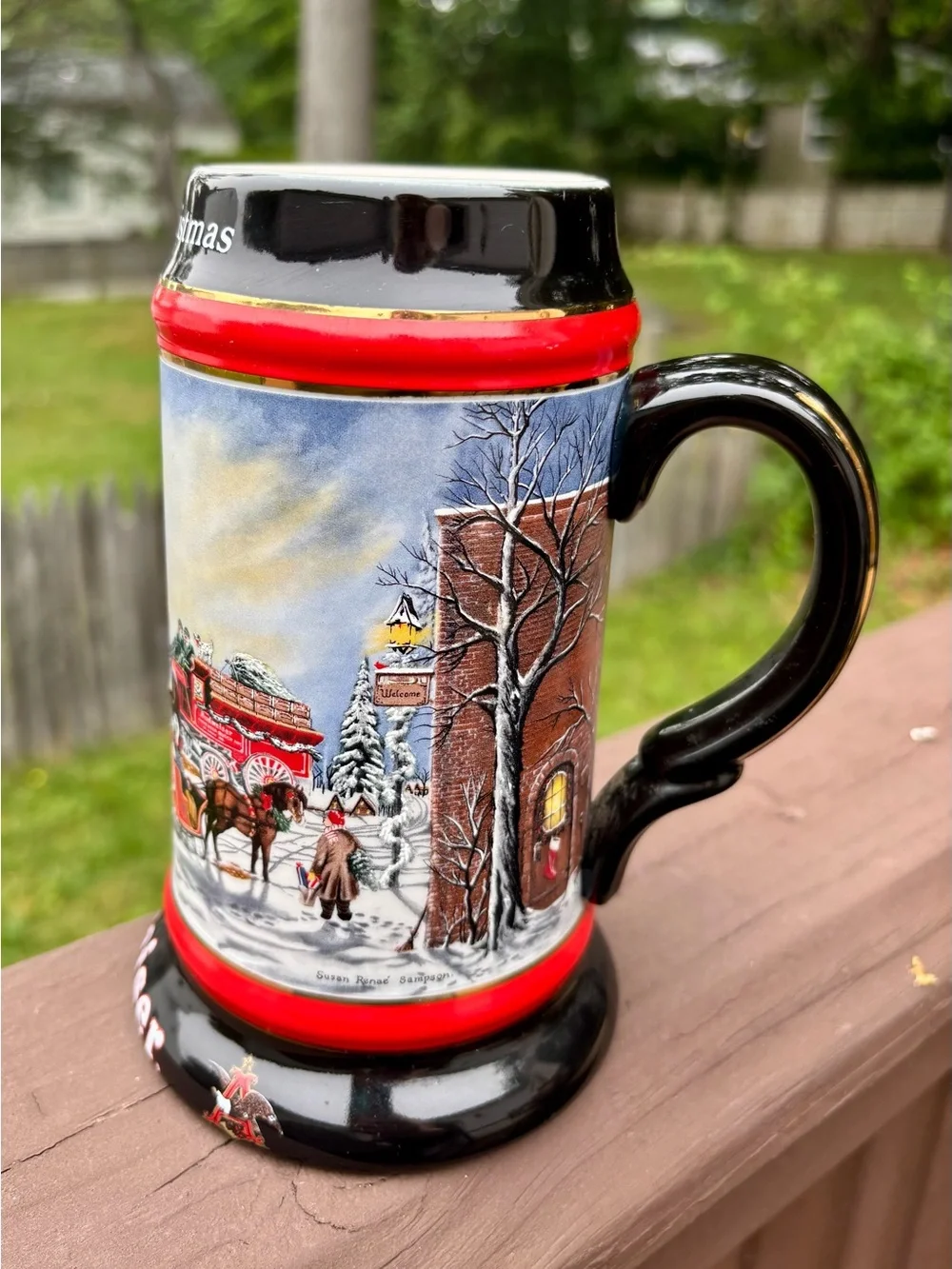 Budweiser Holiday Stein with Clydesdales